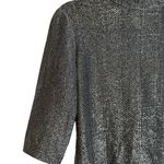 Seasons V Vintage Union Label 1960s Silver‎ Shimmer Blouse Top Size 8 Zipper Silver Photo 2