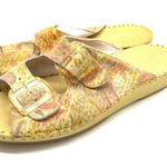 La Plume Italian Leather Pastel Floral Yellow Sandal Size 40/9 Photo 4