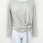 J.Crew NWT  Womens Tie Front Crewneck Long Sleeve Tee Top Size S Heathered Gray Photo 1