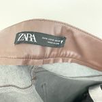 ZARA Brown Faux Leather Split Hem Trousers Photo 4