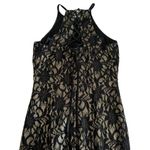 Bailey blue Black and Gold Floral Lace Overlay Glitter Long Maxi Dress Gown Photo 6