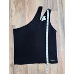 Calvin Klein Jeans Black Ribbed One Shoulder Asymmetrical Knit Tank Top M Photo 4