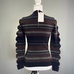 Ted Baker Black Stripe Bow Cutout Sleeve Sweater Size 1 (4) NWT Photo 1