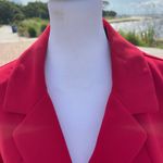 Danny & Nicole  Y2K two piece red polyester power skirt suit midi length. Sz 10P. Photo 6