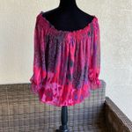 Bisou Bisou ‎ Womens Blouse S Maternity Blouson Off Shoulder Top Red Purple NEW Photo 4