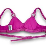 Isabella Rose Maza Textured Bikini Top Bralette Style Bubblegum Pink Size Small Photo 4