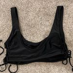 Hollister Swim Black Scoop Lace Up Side Tie Bikini Top, L Photo 2