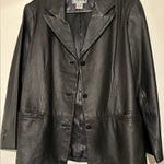 Vintage Black Leather Blazer | 100% Genuine Leather | Size 18 Photo 0