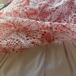 Perceptions  Orange and White Leaf Print Lace lined Dress Photo 4