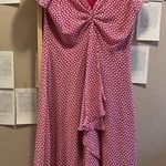 SL Fashions Pink Polka Dot Cute Summer Dress with Ruffled Front Photo 2