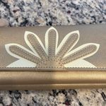 Krazy Kat  gold flower vegan leather 10 card slot trifold wallet Photo 0