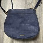 Rebecca Minkoff  Navy Blue Leather Suede Saddle Bag Photo 5