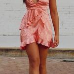Altar'd State Pink Satin Ruffle Dress -  Photo 0