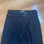 ASOS Double Belted Black High Waisted Trousers cropped wide leg pants Sz US 12 Photo 2