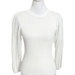 Jonathan Simkhai Veronica Ribbed Puff Sleeve Sweater White Size XS Feminine Knit Photo 1