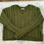 Madewell  Green Knit Cropped Sweater Photo 1