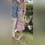 Saloni floral Molly dress silk midi dress 0 Blue Photo 1