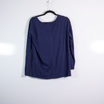 Lilly Pulitzer  Luxletic Cotton Stretch V Neck Long Sleeve Tee Shirt Navy Blue M Photo 3