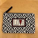 Brighton  Black White Love Canvas Zip Top Cosmetic Bag Photo 0