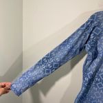 Nike Pro Women's Blue Aztec Print Quarter Zip Running Pullover Top Size L Photo 3