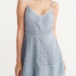 Abercrombie & Fitch Lace Skater Dress Baby Blue Crochet Sz Small Spaghetti strap Photo 0