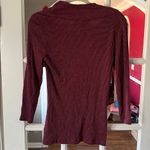Deletta  Anthropologie New Medium Long Sleeve Opelia Wine Bordeaux Top old money Photo 8