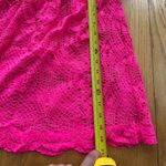 Lilly Pulitzer  Hot Pink Marble Lace Top Women's Size Small Eyelet Off Shoulder Photo 5