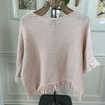 Anthropologie Akemi Kin Blush Pink Fringe Sweater XS Photo 5