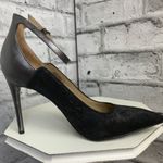 Kenneth Cole  Black Mohair Ankle Strap Pointed Stiletto Heels EUC Photo 1