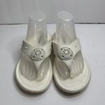 Minnetonka Size 8 Sandals Painted Poppy Thong Flip Flops White Cushioned Women’s Photo 5