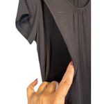 Ekouaer Black Short Sleeve Scoop Neck Ruched Sides Blouse Women Sz M Photo 7