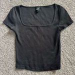 Target Black Cropped Long Sleeve square neck Photo 0