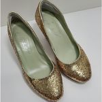 Shoes of Prey Bridal Gold Glitter Pumps Size 35 Photo 5