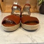 Lucky Brand brown leather espadrille sandals ankle buckle neutral summer size 7 Photo 3