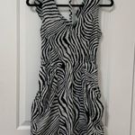 Wrapper zebra print chiffon dress with pockets Photo 1