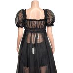 SELKIE The Caviar Lace Boudoir Silk Dress, Black, Small Black Photo 9