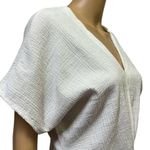 ZARA White Gauze Twisted Front Dolman Short Sleeve Lightweight Top Womens Small Photo 3