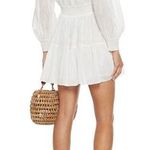 Alice + Olivia  Kiara Smocked Long Sleeve Button Front Dress in Off-white US 2 Photo 1