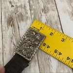 Brighton Black Croc Leather Floral Buckle Belt 32 Photo 8