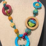 TRESKA Modern Abstract Multicolor MultiMedia Y Drop Necklace Photo 2