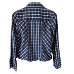 We The Free Free People  Plaid Button-Down Shirt Blue White Red Size Large Photo 3