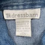 Dress Barn Denim Vest Embroidered Floral Cotton Sleeveless Top Blue Size Small Photo 2