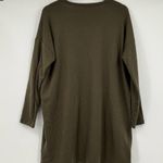 Eileen Fisher olive green pullover sweater dress tunic top chest pocket medium Photo 1
