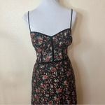 Allen Schwartz Eden floral mesh bustier boning midi dress 10 Black Photo 3