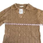 Simple Threads Tan Crochet Knit Polo Mini Dress Womens Small/Medium Vacation NWT Photo 2