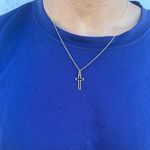 Handmade Gold Tone Cross  Pendant Necklace Women , Trendy Vintage Photo 6