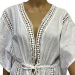 Bleu Rod Beattie  India Bazaar White Coverup Tassel Tie Cotton Oversized Small Photo 1