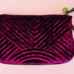 Nine West NWOT Velvet Quilted Wristlet Clutch – Burgundy / Plum Photo 1