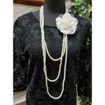 W118 By Walter Baker Women Black Floral Long Sleeve ScoopNeck KneeLength Dress L Photo 1