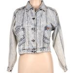 Jordache Vintage 80s 90s Acid Wash Light Denim Jean Jacket Stone Wash Cropped L Photo 0